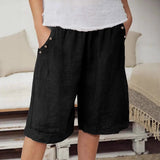 Pantalones cortos de mujer – Corte relajado – Cintura elástica – Fibras naturales transpirables