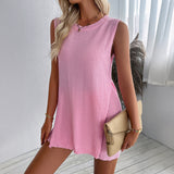Vestido de mujer tipo jersey – Punto suave – Corte holgado – Sin mangas – Largo mini
