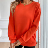 Sudadera de mujer – Corte holgado – Algodón suave – Bolsillos – Mangas largas, cuello redondo