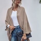 Cárdigan de mujer – Corte oversize – Punto de lana – Parte delantera abierta – Mangas murciélago