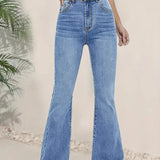 Pantalón acampanado de mujer – Cintura alta – Corte entallado – Largo completo – Estilo retro