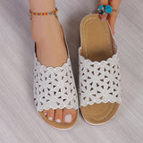 Sandalias de mujer – Mules abiertos – Recortes florales – Tacón bajo – Comodidad transpirable