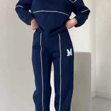 Chándal de mujer – Mezcla de algodón – Corte holgado – Top con media cremallera – Joggers elásticos