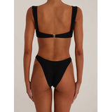 Bikini de mujer – Corte alto – Detalles metalizados – Tejido elástico transpirable