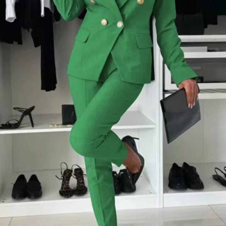 Chaqueta blazer de mujer – Corte entallado – Cruzada – Solapas ajustadas – Estilo elegante