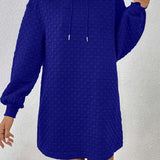 Vestido con capucha para mujer – Corte holgado – Tejido texturizado – Bolsillos prácticos