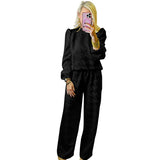 Traje de dos piezas para mujer – Corte relajado – Pantalón ancho – Manga larga