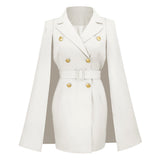 Vestido sastre de mujer – Corte entallado – Largo mini – Capa elegante – Cruzado