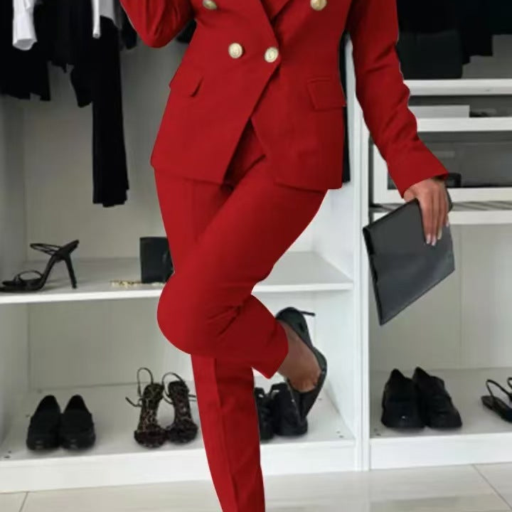 Chaqueta blazer de mujer – Corte entallado – Cruzada – Solapas ajustadas – Estilo elegante