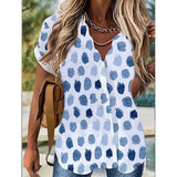 Blusa de mujer – Manga corta – Corte holgado – Fibras naturales transpirables