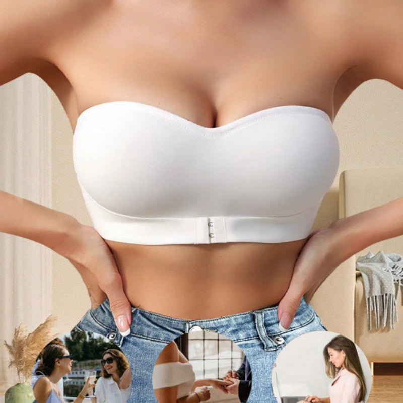 Sujetador push-up sin tirantes para mujer – sujeción – acabado invisible – cierre en la espalda