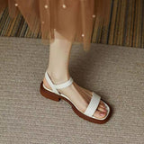 Sandalias planas para mujer – Punta abierta – Suela gruesa – Correa ajustable – Comodidad informal