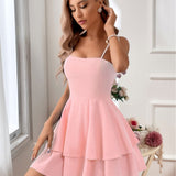 Vestido de mujer – Espalda abierta – Tirantes finos – Corte evasé – Tejido ligero y transpirable