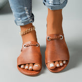 Sandalias planas de mujer – Tira trenzada – Suela cómoda – Fáciles de poner
