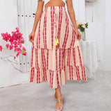 Falda larga de mujer – Corte fluido – Cintura con cordón – Tejido ligero – Estilo bohemio