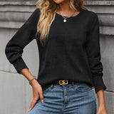 Sudadera de mujer – Punto suave – Corte holgado – Estampado texturizado – Cuello redondo