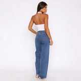 Vaqueros de mujer de pierna ancha – Cintura alta – Corte holgado – Look vintage casual