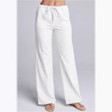 Pantalón casual de mujer – Corte holgado – Tejido transpirable – Cintura elástica con cordón