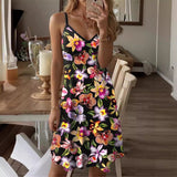 Vestido de mujer – Corte evasé – Tirantes finos – Escote en pico – Tejido ligero y transpirable