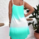 Vestido de verano sin mangas con degradado para mujer - Corte relajado