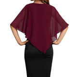 Vestido de mujer – Corte entallado – Escote en pico – Tejido fluido – Largo midi elegante