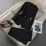 Traje de pantalón de mujer – Corte entallado – Blazer de 1 botón – Tejido fluido y elegante