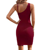 Vestido mini de mujer – Corte entallado – Tejido acanalado – Escote en pico – Tirantes finos – Detalles fruncidos