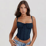 Camiseta de tirantes para mujer – Corte ajustado – Encaje elegante – Acabado satinado – Tirantes finos