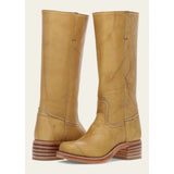 Botas altas de mujer – Piel lisa – Corte estructurado – Punta redonda – Tacón bajo