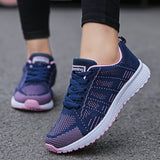 Zapatillas deportivas para mujer – Malla transpirable – Sujeción óptima – Cierre con cordones antideslizante