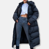 Abrigo largo de mujer – Chaqueta acolchada oversize – Capucha – Acolchado impermeable