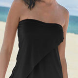 Tankini para mujer – Sin tirantes – Corte fluido – Secado rápido – Dos piezas