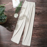 Pantalones anchos de mujer - Cintura alta - Cómodos y elegantes - Tejido fluido