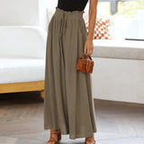 Pantalones anchos para mujer - Cintura alta - Tejido fluido - Estilo elegante y cómodo
