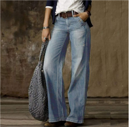 Pantalones anchos para mujer – Corte holgado – Largo hasta el tobillo – Tejido transpirable estructurado