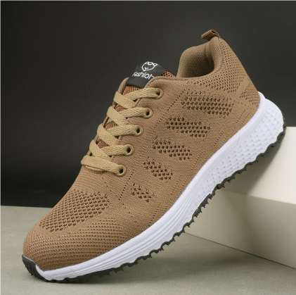 Zapatillas deportivas para mujer – Tejido de punto suave – Transpirables – Ligeras – Cordones de corte bajo