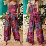 Mono de mujer - Suelto y fluido - Patchwork bohemio - Sin mangas con bolsillos