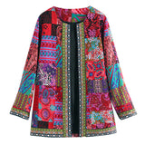 Cárdigan de mujer – Punto suave – Corte holgado – Abertura frontal – Patrón patchwork