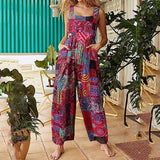 Mono de mujer - Suelto y fluido - Patchwork bohemio - Sin mangas con bolsillos