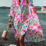 Fina - Vestido holgado y colorido con estampados veraniegos