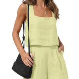 Conjunto de mujer - Chaqueta elegante y pantalones cortos - Tejido ligero - Corte moderno