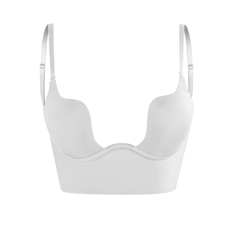 Sujetador halter para mujer – Corte largo invisible – Tirantes ajustables – Soporte con aros