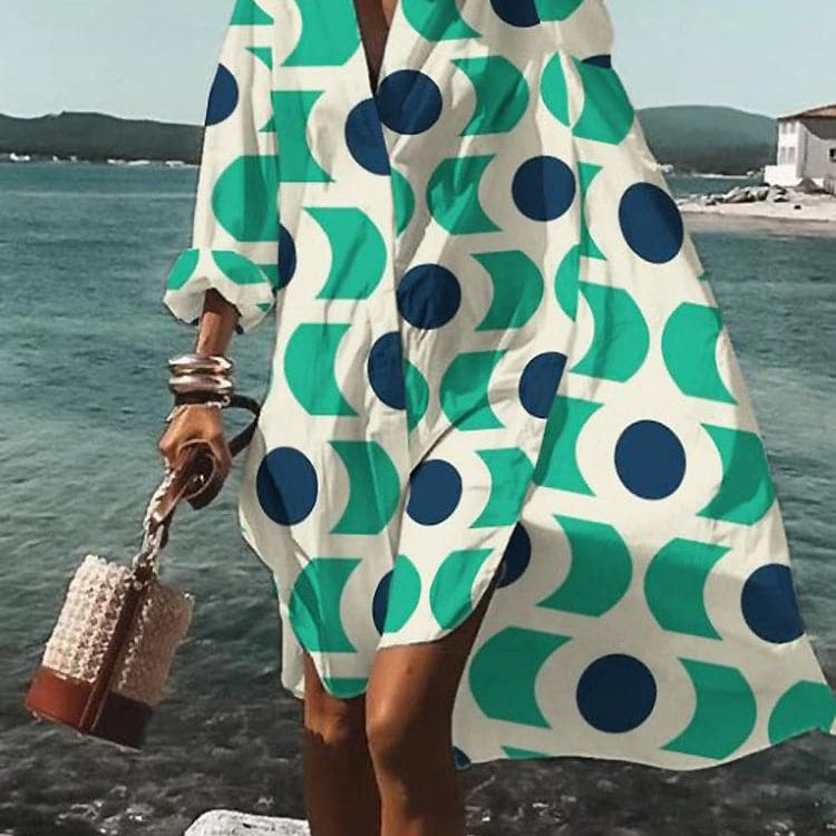 Fina - Vestido holgado y colorido con estampados veraniegos