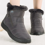 Botas de nieve para mujer – Media caña – Impermeables – Forro de piel – Cierre con cremallera