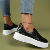 Zapatillas de plataforma para mujer - Textura acolchada - Fáciles de poner - Look casual moderno