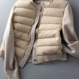 Chaqueta de plumón impermeable, cálida y elegante para mujer.