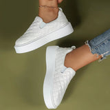 Zapatillas de plataforma para mujer - Textura acolchada - Fáciles de poner - Look casual moderno