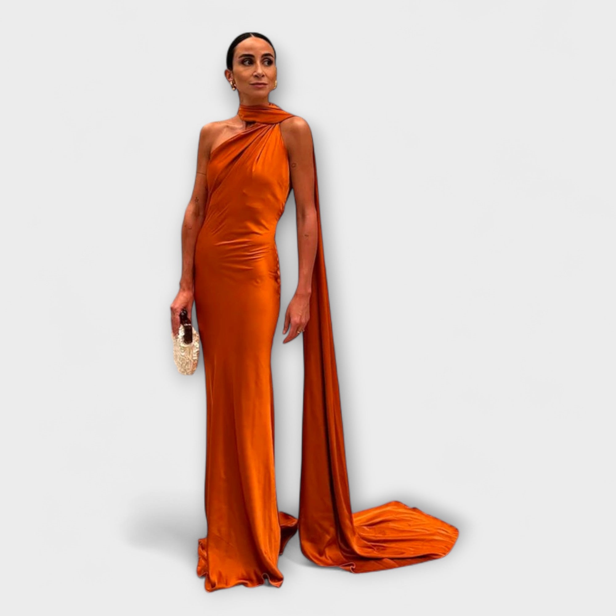 Vestido Maxi Šik con hombros al aire y atado al cuello
