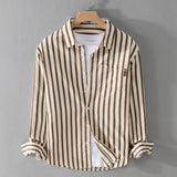 Blusa de mujer – Corte holgado – Rayas verticales – Tejido transpirable – Mangas largas