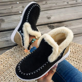 Botines de mujer – Forro de piel sintética – Textura de fieltro – Corte casual